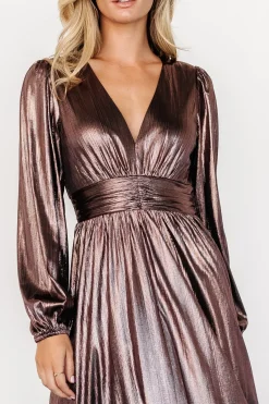 Aisha Shimmer Dress | Bronze