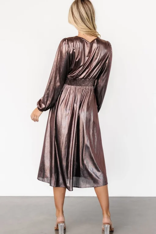 Aisha Shimmer Dress | Bronze