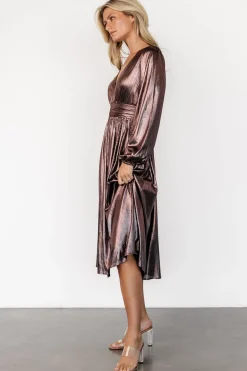 Aisha Shimmer Dress | Bronze