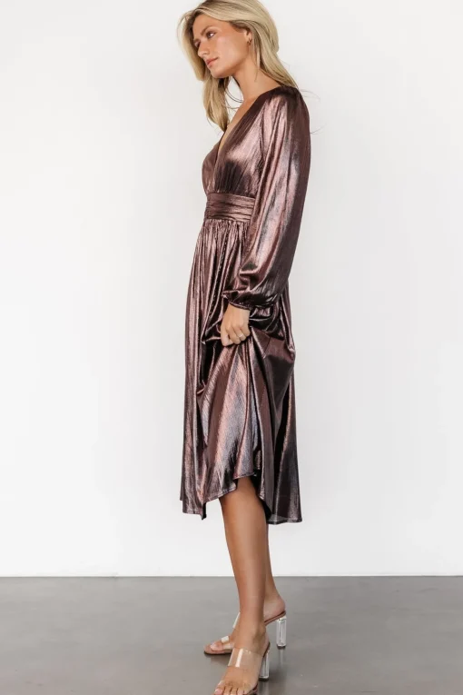 Aisha Shimmer Dress | Bronze