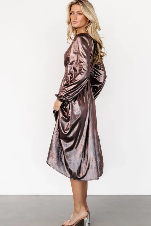 Aisha Shimmer Dress | Bronze