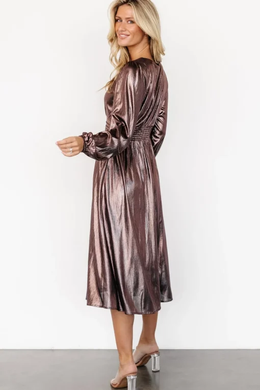 Aisha Shimmer Dress | Bronze