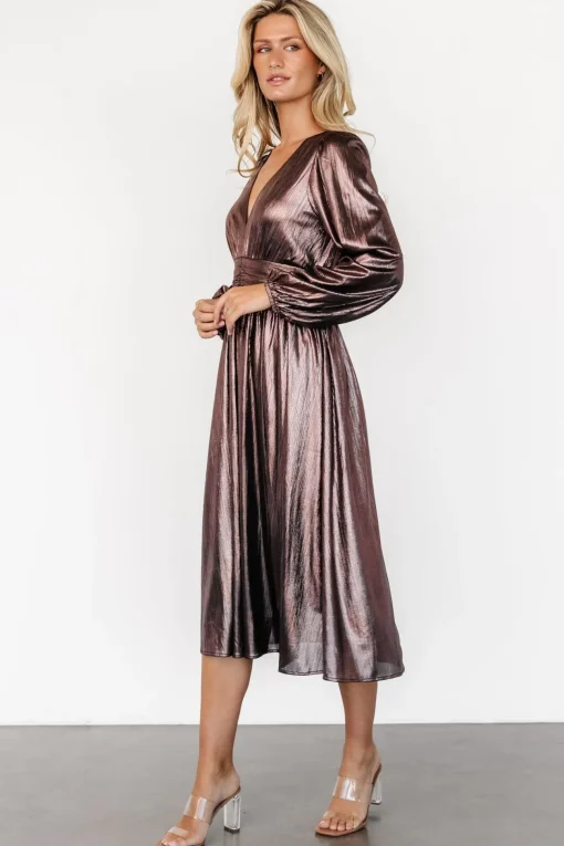 Aisha Shimmer Dress | Bronze