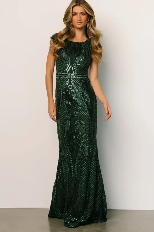 Alessia Sequin Gown | Green