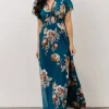 Alexandria Smocked Maxi Dress | Blue Floral