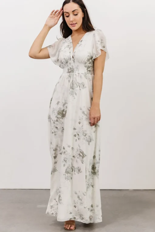 Alexandria Smocked Maxi Dress | Dusty Sage Floral