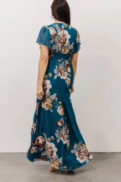 Alexandria Smocked Maxi Dress | Blue Floral