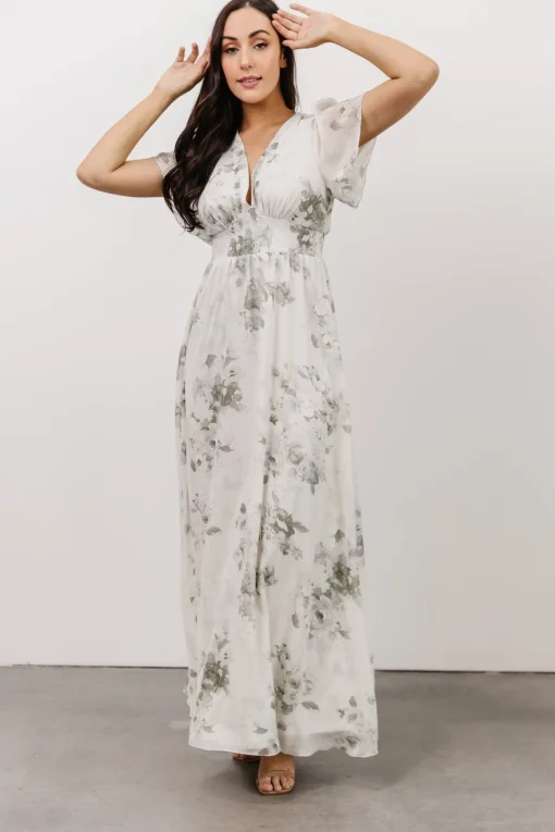 Alexandria Smocked Maxi Dress | Dusty Sage Floral
