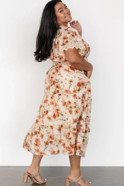 Aliyah Midi Dress | Coral Floral