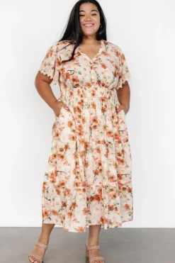 Aliyah Midi Dress | Coral Floral
