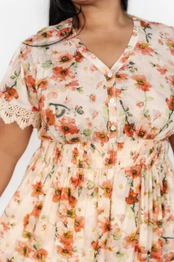 Aliyah Midi Dress | Coral Floral