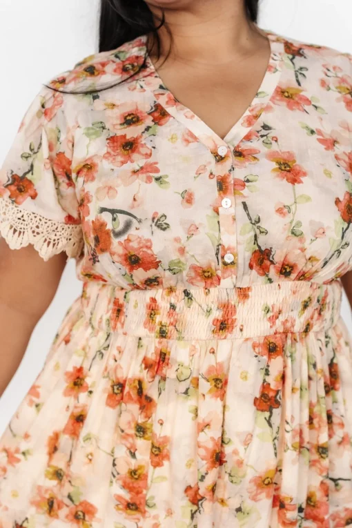 Aliyah Midi Dress | Coral Floral