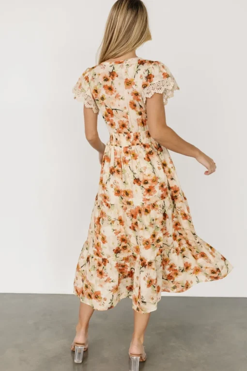 Aliyah Midi Dress | Coral Floral