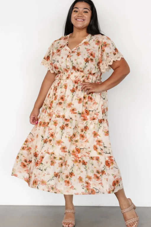 Aliyah Midi Dress | Coral Floral