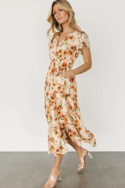 Aliyah Midi Dress | Coral Floral