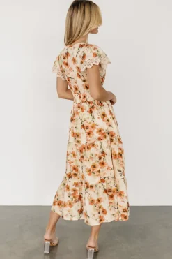 Aliyah Midi Dress | Coral Floral
