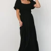 Amaya Smocked Dress | Black
