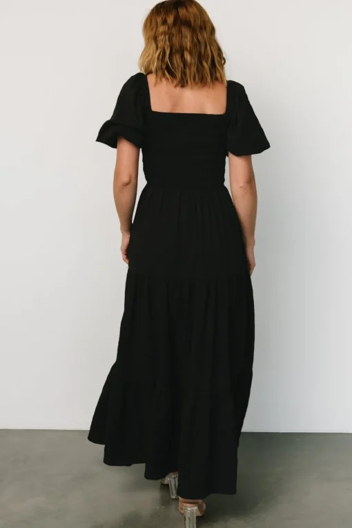Amaya Smocked Dress | Black