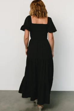 Amaya Smocked Dress | Black