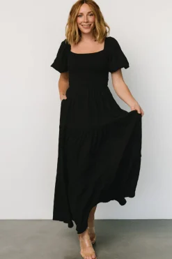 Amaya Smocked Dress | Black