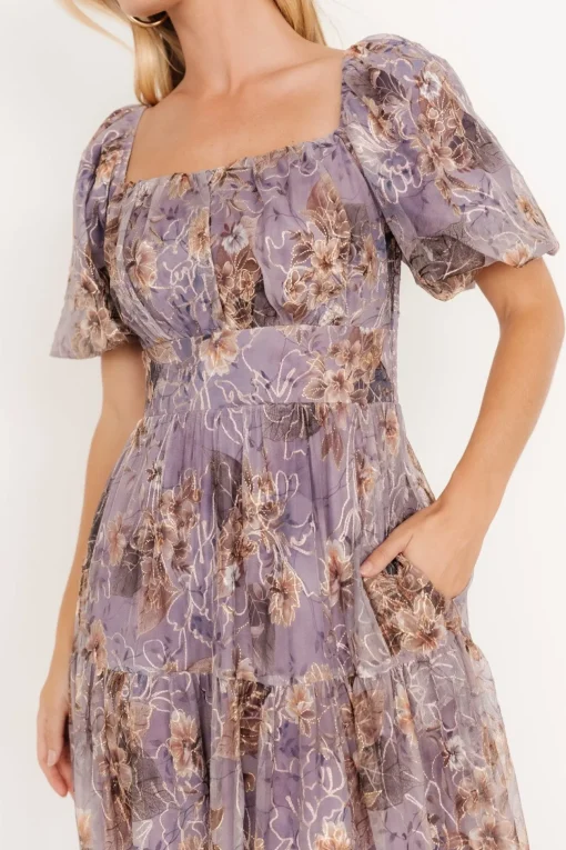 Annabeth Midi Dress | Lavender Floral