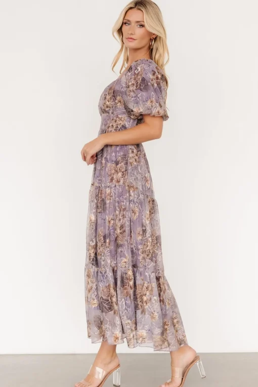 Annabeth Midi Dress | Lavender Floral