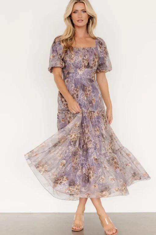 Annabeth Midi Dress | Lavender Floral