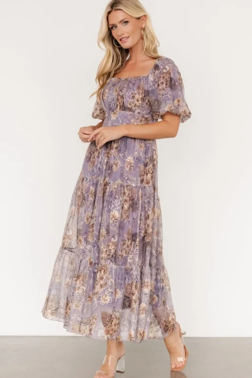 Annabeth Midi Dress | Lavender Floral