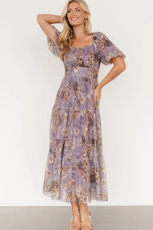 Annabeth Midi Dress | Lavender Floral
