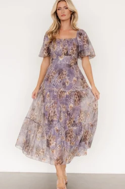 Annabeth Midi Dress | Lavender Floral