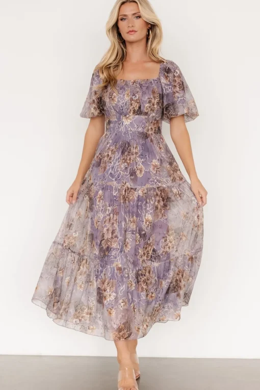 Annabeth Midi Dress | Lavender Floral