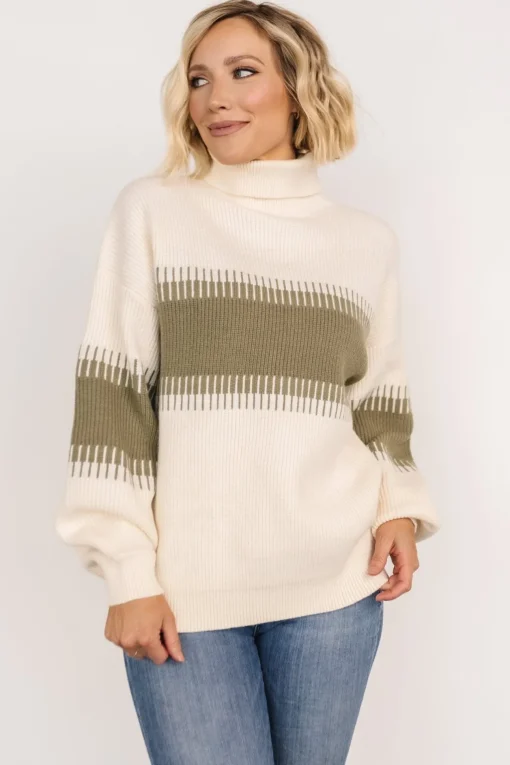 Antonov Turtle Neck Sweater | Sage + Cream