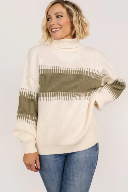 Antonov Turtle Neck Sweater | Sage + Cream