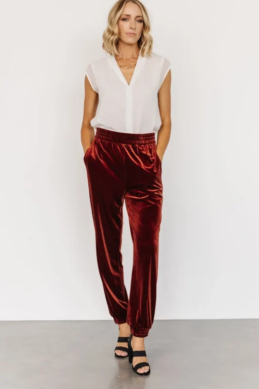 Archie Velvet Jogger Pants | Cinnamon