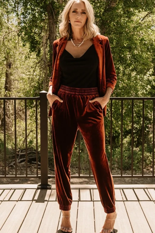 Archie Velvet Jogger Pants | Cinnamon