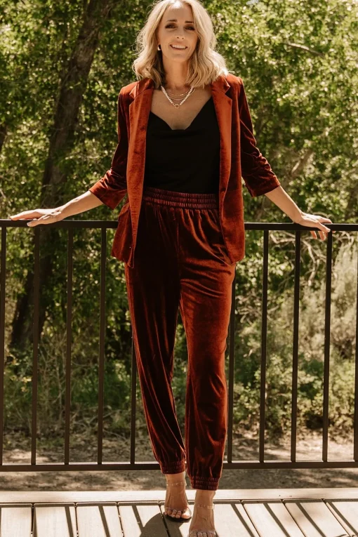 Archie Velvet Jogger Pants | Cinnamon