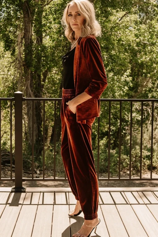 Archie Velvet Jogger Pants | Cinnamon