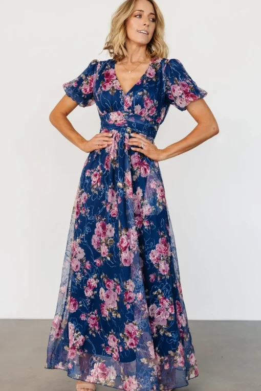 Ardley Maxi Dress | Navy + Pink Floral