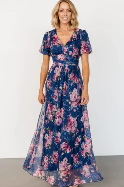 Ardley Maxi Dress | Navy + Pink Floral