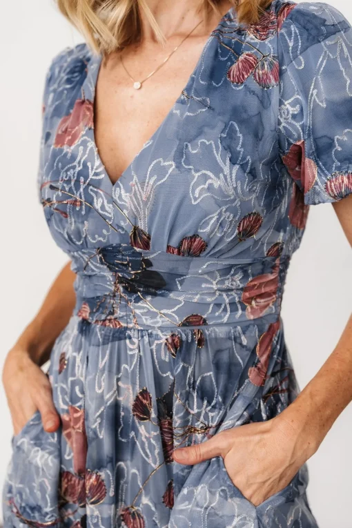 Ardley Maxi Dress | Slate Print