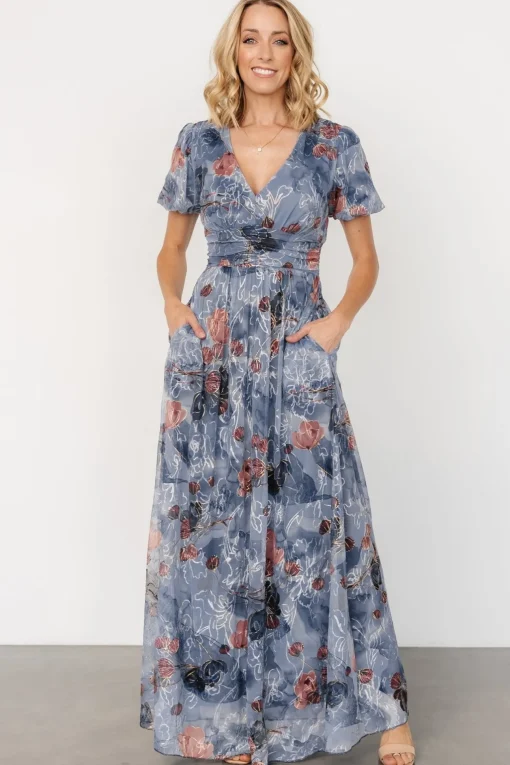Ardley Maxi Dress | Slate Print