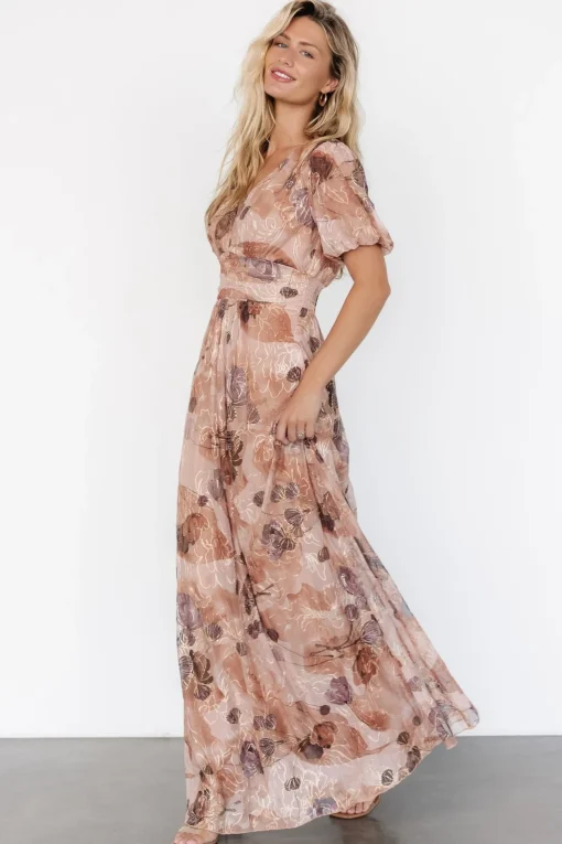 Ardley Maxi Dress | Taupe Floral