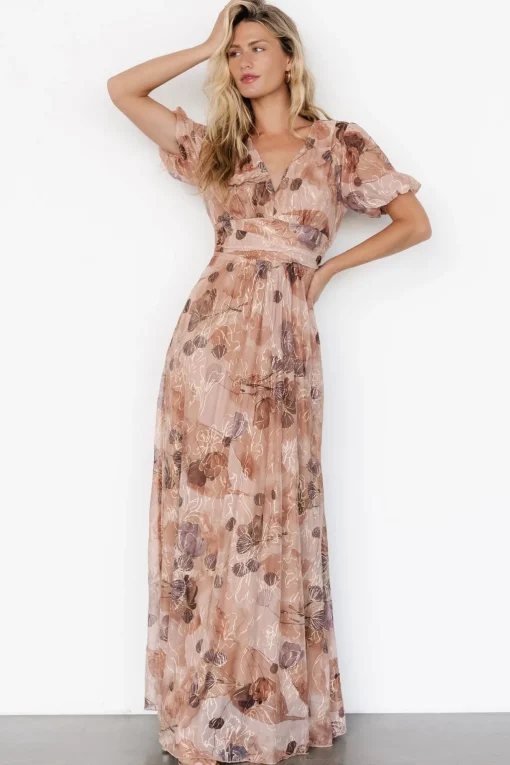 Ardley Maxi Dress | Taupe Floral