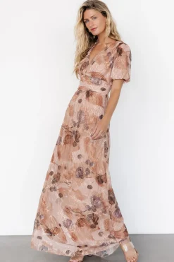 Ardley Maxi Dress | Taupe Floral