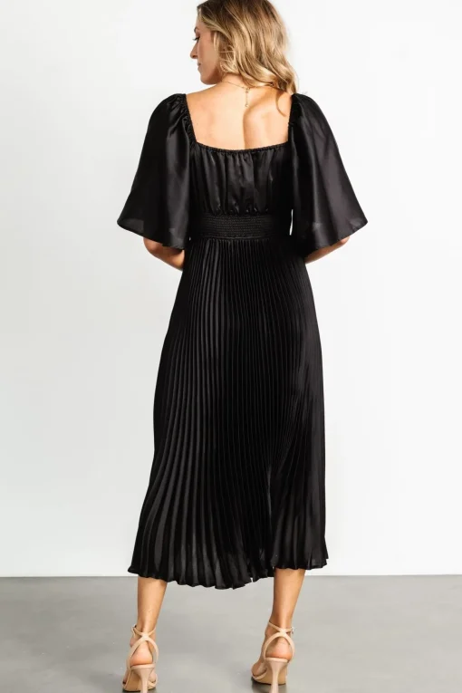 Aubree Pleated Dress | Black