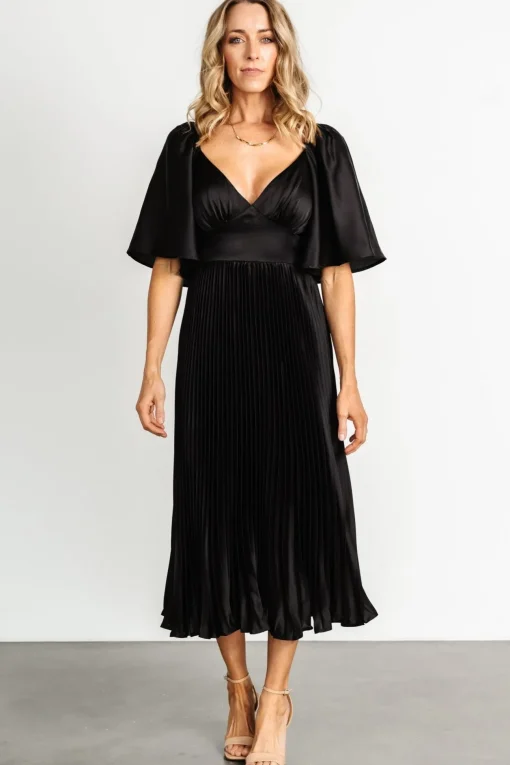Aubree Pleated Dress | Black