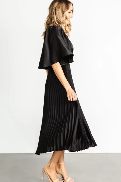 Aubree Pleated Dress | Black