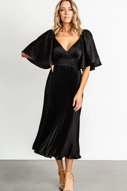 Aubree Pleated Dress | Black