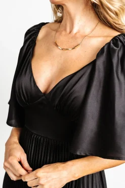 Aubree Pleated Dress | Black