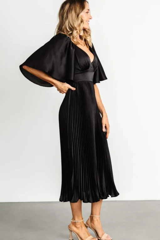 Aubree Pleated Dress | Black